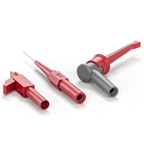 Image of Goupchn 28PCS Multimeter Test Leads Kit with Alligator Clips Test Hook Clips Wire Piercing Probes Replaceable Precision Sharp Probes for Electrical Testing