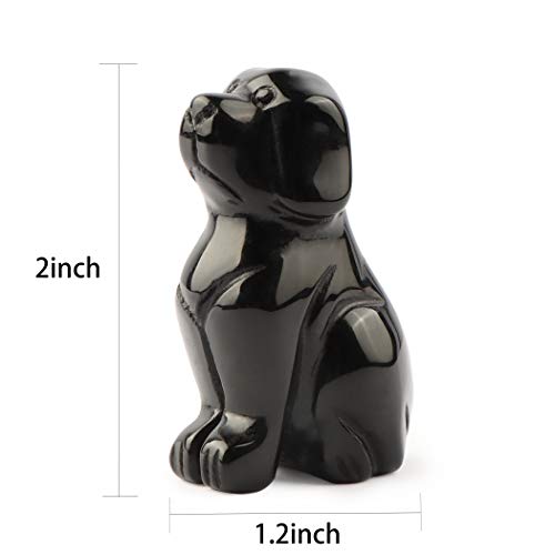 Figura Decorativa de Perro de Obsidiana Negra 2 pulgadas miniatura 4