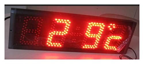 Cronómetro digital portátil para gimnasio con control remoto, reloj LED rojo de 5 pulgadas, funciones múltiples de tiempo y temperatura (modelo HST4-5R), visibilidad exterior miniatura 1
