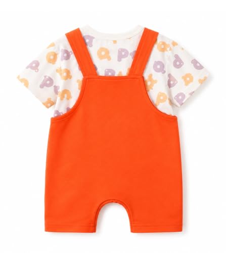 Image of Bold N Elegant Cute Cartoon Bibshorts Dungaree Baby Boy Girl Clothing Tshirt Shorts for little Kids