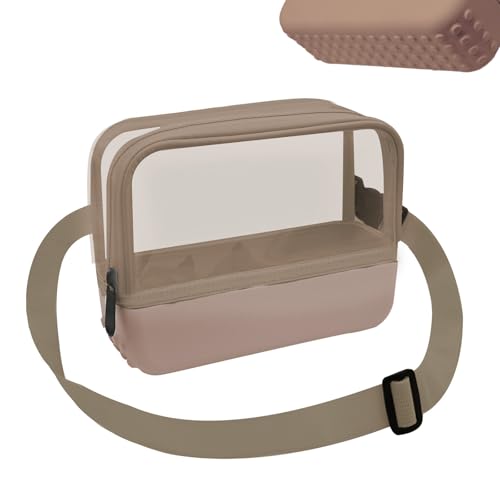 CLLTIV Clear Bag for Stadium Events - Fanny Pack for Bogg Bag EVA Rubber Waterproof Sandproof and Non-slip Bottom for Concerts Sports Games Day Travel Black