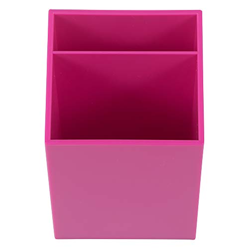 Image of JAM PAPER Plastic Pen Holder - Fuchsia Pink - Desktop Pencil Cup Sold Individually
