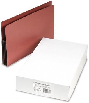 S&J Paper 4" Expansion File Pockets, Straight Cut, Redrope, Legal, Red, 10/Box