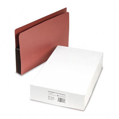 S&J Paper 4" Expansion File Pockets, Straight Cut, Redrope, Legal, Red, 10/Box