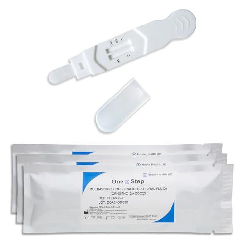 3 x Saliva Drug Test Kits - 3 Drug Oral Fluid Testing Kit - Tests for Cannabis Cocaine & Heroin (Opiates) - One Step