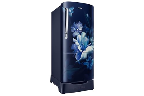 Image of Samsung 183 L, 3 Star, Digital Inverter, Direct-Cool Single Door Refrigerator (RR20H2823UZ /NL, Midnight Blossom Blue, Base Stand Drawer, Single Touch Defrost, 2026 Model)