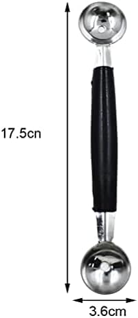 Miniatura 2 de 4 piezas de cuchara de bola de helado de fruta de doble extremo, bola de melón de acero inoxidable, bolas de melón redondas lisas para sandía,