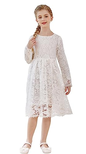 Robe de mariée en dentelle confortable à manches longues pour mariage d'automne