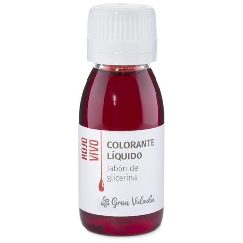 Colorante Líquido Rojo Vivo Para Jabón De Glicerina Fácil De Usar Y Hidrosoluble Crea Jabones Llamativos Y Brillantes 100 Ml