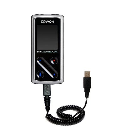 Coiled USB Cable Data and Charge Compatible with Cowon iAudio 6 with Special TipExchange
