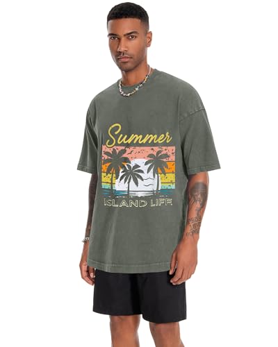 Image of Oversized Tshirts for Men Short Sleeve Vintage Washed Basic Loose Tees 2026