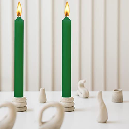 8 Inch Taper Candles 4 Pack - Metallic Taper Spiral Candle Taper Candles - Unscented Dripless And Smokeless Home Décor - Dinner, Party, Wedding, Halloween, Churches (8 Inch, Green) #TOP1