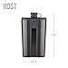 Host Easy-Fill Hip Liquor Flask for Alcohol with Hinged Refill Lid and Hinged Lid, Dishwasher Safe BPA-Free Plastic, Grey, 6 Oz, Set of 1