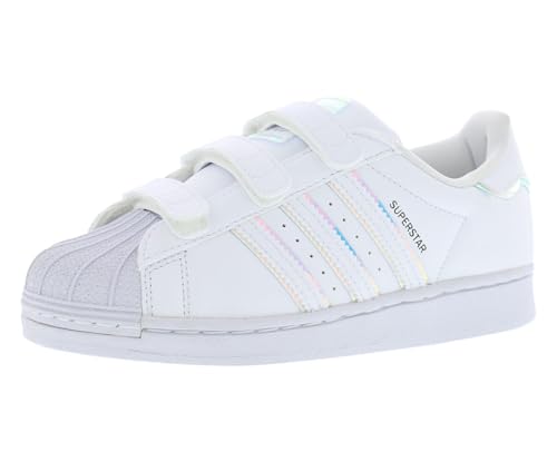 Adidas Superstar CF PS baskets pour fille avec bandes noires et fermeture scratch blanche
