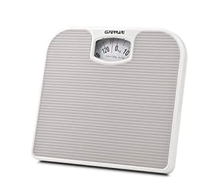 G3 Ferrari G30048 Pèse-personne mécanique, 130 kg, Graduation de 1 kg, Plateforme antidérapante, Lecture facile, Design vintage, Gris