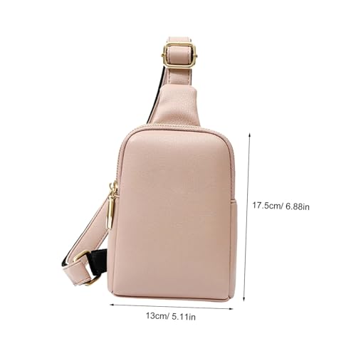 Riñonera de pecho compacta doble bolsillo Amosfun color rosa 3