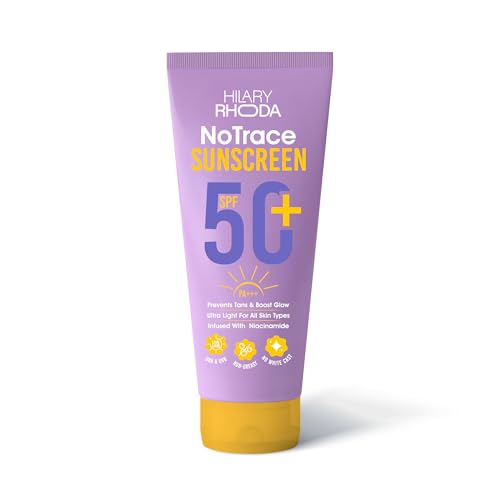 Image of Hilary Rhoda No Trace Sunscreen Spf 50 PA+++ | Broad Spectrum & Ultra Lightweight Texture I With Niacinamide & Hyaluronic Acid | Squalane | Cream-Based Sunscreen | UVA /UVB & Blue Light Protection | Non-Greasy | All Skin Types | 50g