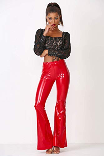 Women's J2 Love Faux Leather Bell Botom Flare Pants2