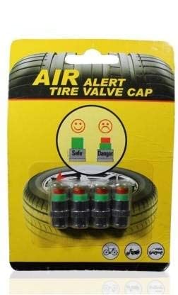 Auto Addict Car Tire Pressure Indicator tyre Valve caps air Alert Set of 4 Pcs Universal for All Cars Bike Scooty