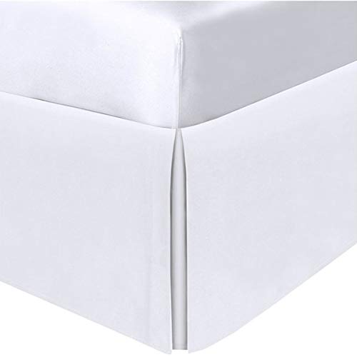 Pacific Linens Bed Skirt - Solid White 200 Thread Count Durable Soft Poly-Cotton Blend True 15