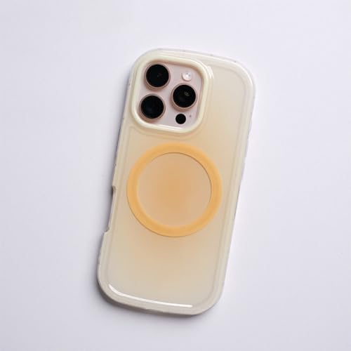 Coque iPhone 14 silicone jaune avec aimant pour recharge sans fil