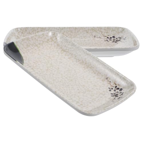 KALLORY Plato rectangular de melamina 8 pulgadas set 2 miniatura 1