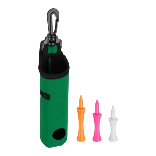 YELARXI 2Pcs Golf Ball Carry Bag with Clip and 6Pcs Golf Tees, Dark Green