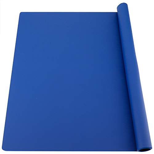 Silicone Mat Navy Blue 27.6 x 19.7 inches, Gartful Silicone Crafts Sheet for Resin Arts, Casting Molds Mat, Countertop Protector, Placemat Large Table Mat Desk Saver Pad, Nonstick Nonskid Heat-Resistant