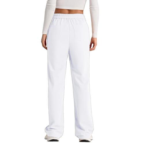 High Waist Work Pants for Women Business Work Casual Trousers Straight Leg Button Down Pants with Pockets Office Dress2