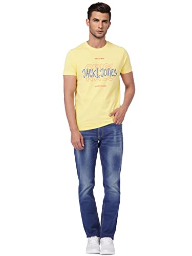 Image of JACK & JONES Men's Cotton Printed Slim Fit T-Shirt