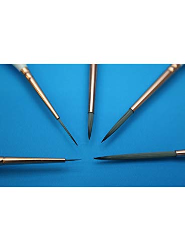 Image of Mont Marte Detail & Liner Taklon Brush Set (Set of 5, White)