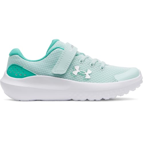 Under Armour Girls' Pre School Surge 4 Alternate Closure, (703) Refresh Mint/Green Mode/Metallic Silver, 13K, US
