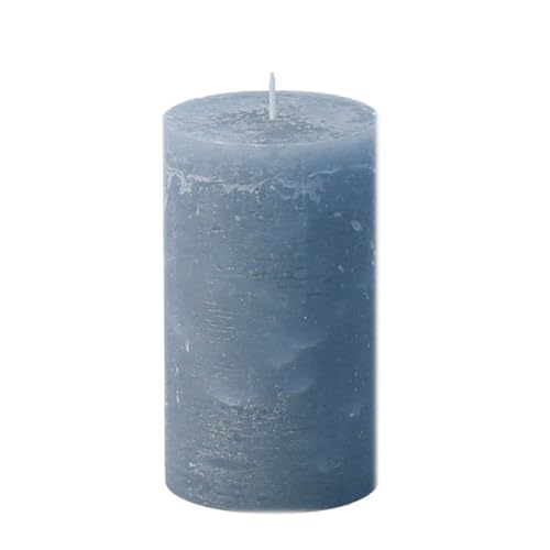 Wenzel - BOUGIE PILIER CIRE RUSTIQUE 14X7CM 69H BLEU ORAGE