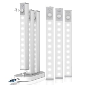 6 Pack Led Under Cabinet Lights Wireless with Charging Station, 7’’ Rechargeable Motion Sensor Light Indoor, Dimmable Closet Lights for Cabinets, Bookshelf, Stair, Hallway