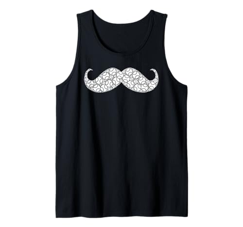 Mustache Outdoor Sports White Baseball Tank Top