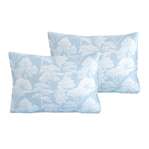Image of Home Ecstasy 100% Cotton Double Bedsheet with 2 Pillow Covers - (Size 87 x 94 inches, 140 TC, Colour - Light Blue)