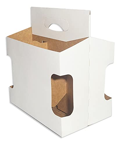 6 Pack Cardboard 12 oz Beer/Soda Carrier by C-Store Packaging (Pack of 24 in White)