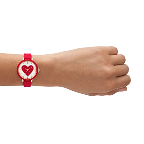 Kate Spade New York Women's Park Row Three-Hand Red Silicone Watch (Model: Ksw1783) #TOP3