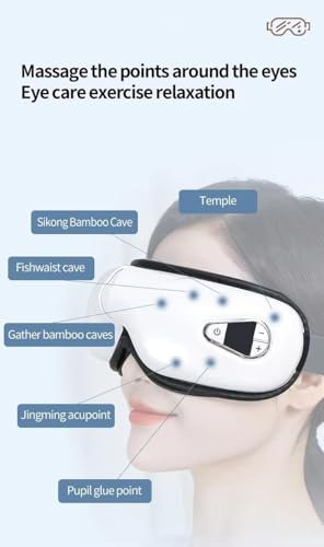 Image of Full Body Wireless Neck Massager with Heat vibrating machine with bluetooth music rechargeable (Eye Massager)