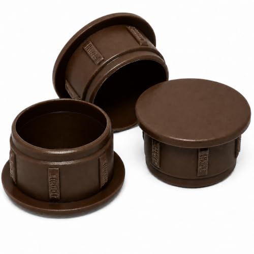 Image of (Pack of 40) Brown Plastic Hole Plugs 0.94 inch x 0.79 inch (24 x 20 mm), Drill Hole Cover Caps, Furniture Hole Plug, Screw Hole Plugs