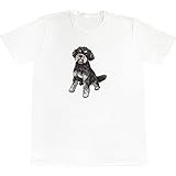 Impreso en el frente \'Schnauzer Miniatura\' Camiseta de Algodón para Adultos (Extra Grande) (TA00084064)