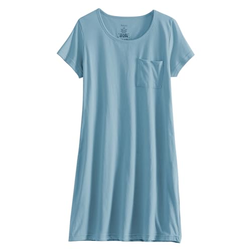 PNAEONG 3 Pack Women's Cotton Nightgown Sleepwear Short Sleeves Shirt Casual Print Sleepdress - Image 5