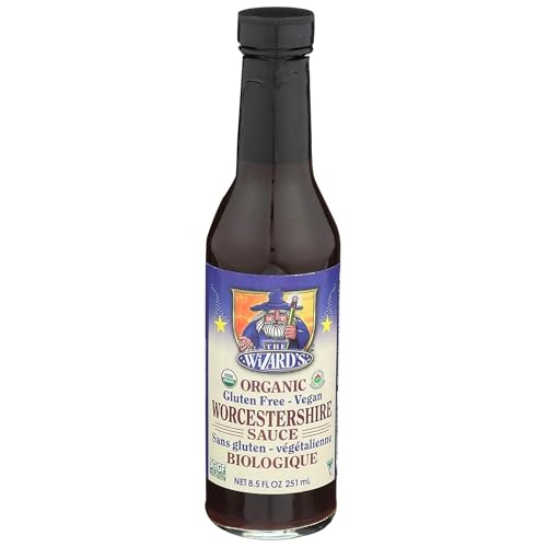 The Wizard's Sauce Organic Gluten Free & Vegan Worcestershire Sauce - Fish Sauce, USDA Organic Spices & Seasonings, Plant Based, Vegan, Gluten Free, Non-GMO Project Verified - 8.5 Oz