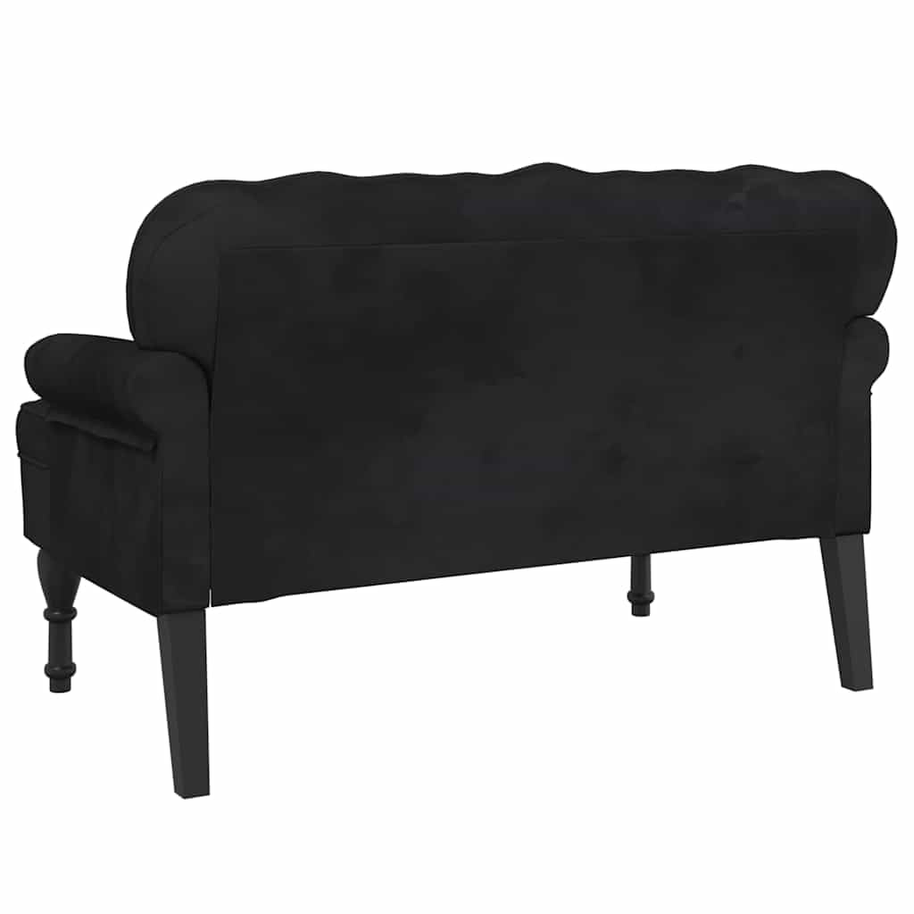 vidaXL Panca con Schienale Nera 119,5x64,5x75 cm in Velluto