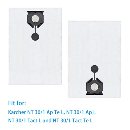 Staubbeutel Zubehör für Kärcher NT 30/1 Ap Te L NT 30/1 Ap L NT 30/1 Tact L NT 30/1 Tact Te L 30 L Nass-/Trockensauger Ersatzteile Staubsauger Beutel (10 Stück)