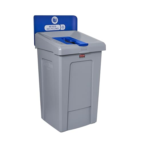 Image of Rubbermaid Commercial Products SLIM JIM Recycling Station 1-Stream Mixed Recycling Bin /Can /Kit /Station, 33 GAL, for Kitchens /Classrooms /Offices /Back of House /Higher Education /Commercial Facilities