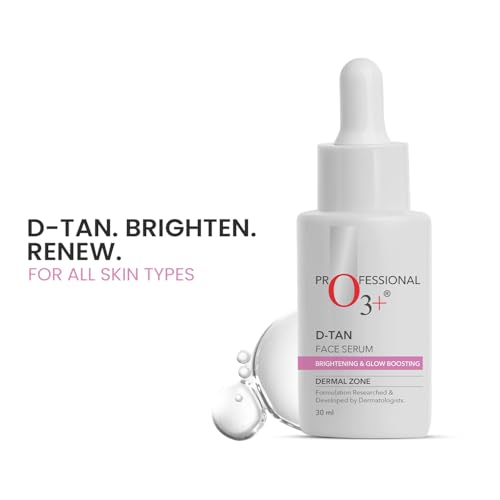 Image of O3+ D-Tan Face Serum with Niacinamide, Glycolic Acid & Mulberry Extract for Tan Removal, Skin Brightening & Glow | Reduces Pigmentation & Dark Spots | 30ml