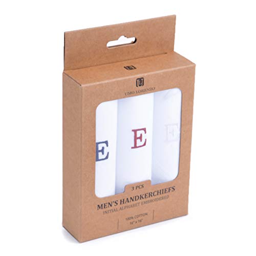 Monogrammed Handkerchiefs For Men - Soft Hankies For Men + Great Monogrammed Gifts - Intial E #TOP4