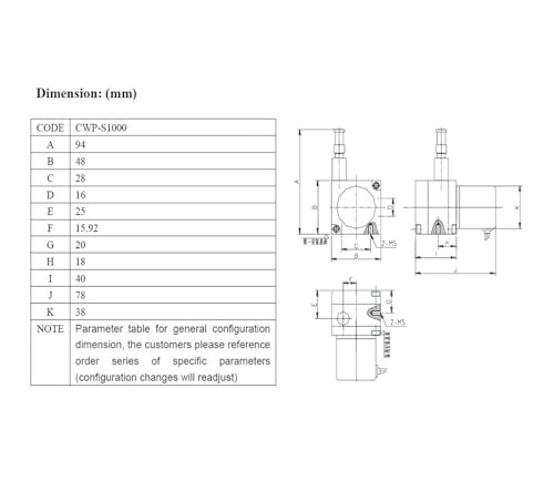 Transductor de posición por cable de 1000 mm para un control preciso de señal analógica 7