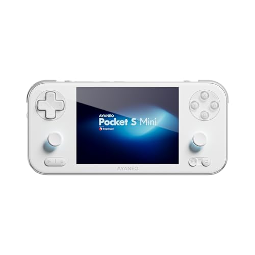 AYANEO Pocket S Mini Android Handhelds 4.2 4:3 1280x960 HD LCD Screen Snapdragon G3x Gen 2 Gaming Handheld Hall Effect Joysticks & Triggers CNC Metal Frame (Ice Soul White 12G+256G)